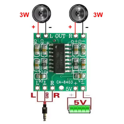 Ultra Small 20x19mm Audio Amplifier Module with 2x3W Output and 5V DC Power Class D Digital Power Amplifier Board