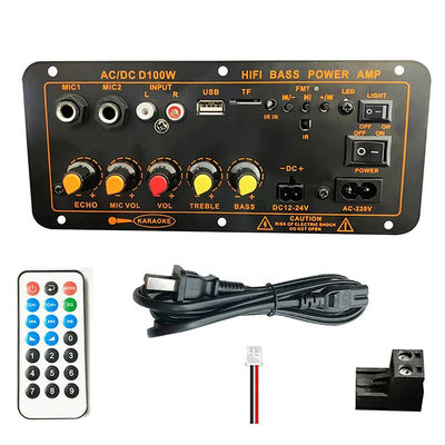 100-300W Car Audio Amplifier Board with Bluetooth 5.0 and Dual Mic Input for Karaoke and Subwoofer