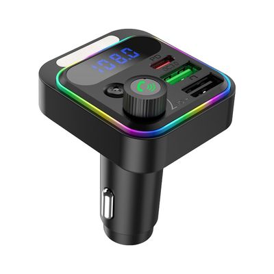 Portable Car BT Wireless Music Player Fast Charging FM Transmitter QC3.0 Car Phone Charger USB Port PD20W Mobile Phone