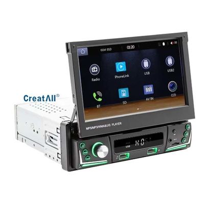 Creatall 7-Inch Retractable Screen All-in-One Wireless CarPlay Smart for Bluetooth Reverse Camera In-Car MP5 Player
