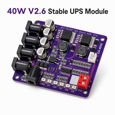 CA-403S 40W Mini Router UPS Board V2.6 11.1V 3S Lithium Battery Charging Module for DIY Uninterruptible Power Supply Backup