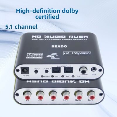 Cross-border 51-channel DTS/Dolby/AC-3 Audio Decoder Converting Digital Optical/Coaxial to Analog RCA/Rose Connectors Made China