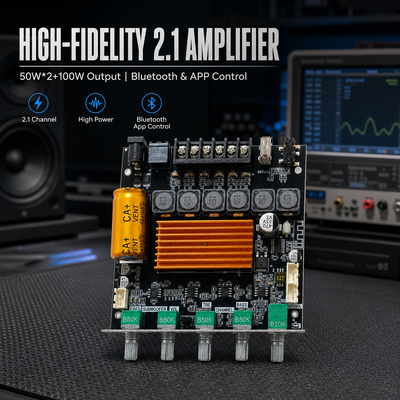 CA-TB21H 2.1 Channel TPA3116 Bluetooth Amplifier Board 50W+50W+100W Audio Amplifier Module with APP Control