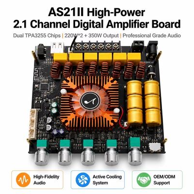 2.1 Channel Dual TPA3255 Bluetooth 5.1 Amplifier Board Audio Amplifier Module 220W+220W+350W