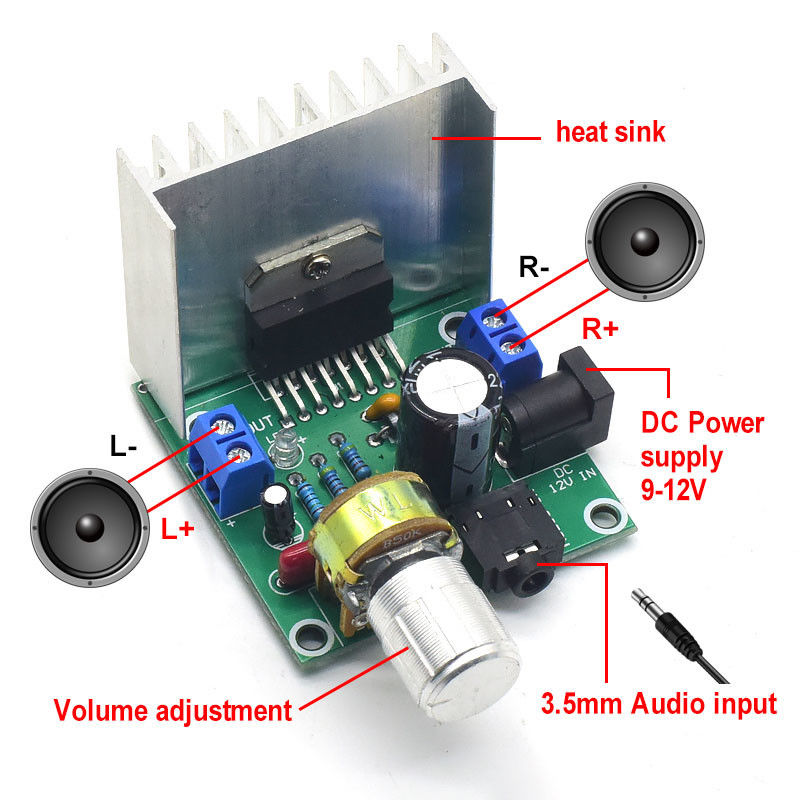 CA-7297 Digital Amplifier Module 2*15W Dual-Channel Parts DIY Kit Audio ...