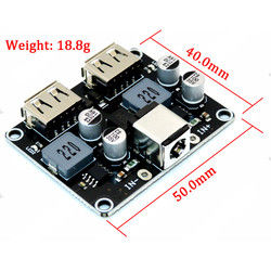 DC-DC Buck Converter Charging Step Down Module 6-32V 9V 12V 24V To Fast Quick Charger Board Dual USB QC3.0 QC2.0