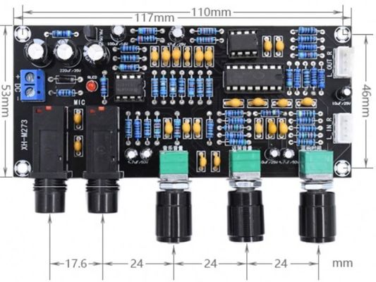 PT2399 NE5532 Microphone Amplifier Board with DC12-24V Working Voltage for Stereo Audio Amplification