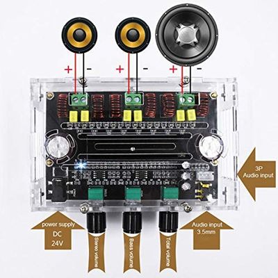 3 Channels Audio Amplifier Module DC 6-100V LED Indicator Pilot Lamp Light Display