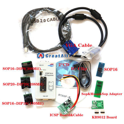 RT809F Programmer Motherboard IC Chip Tester Tool 7 Adapters SOP16 SOP20