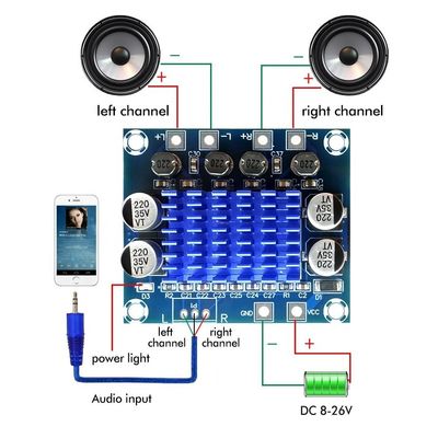 CA-3110S 30W+30W Digital Amp Board Mini Amplifier Audio Module with 2.0 Channel and DC 8-26V Power