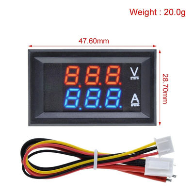 DC 0-100V 10A Digital Volt Amp Meter Ac 0.28" Red Blue Drive IC