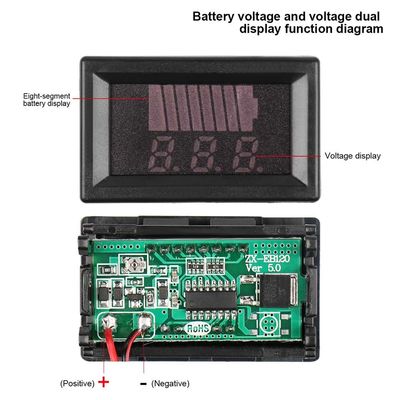 0.56&quot; LED Lithium Battery Capacity Meter 12V 24V 36V 48V 60V 72V
