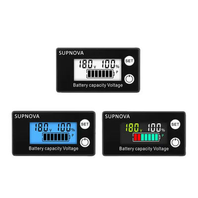 Lead Acid Digital Ammeter Voltmeter Motorcycle Volt Gauge 12V-84V