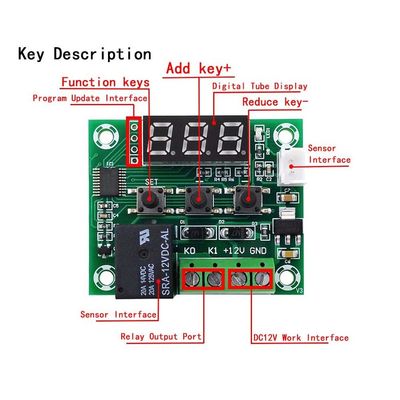 W1209 Thermostat Digital Thermometer Controller 1 10A relay DC12V