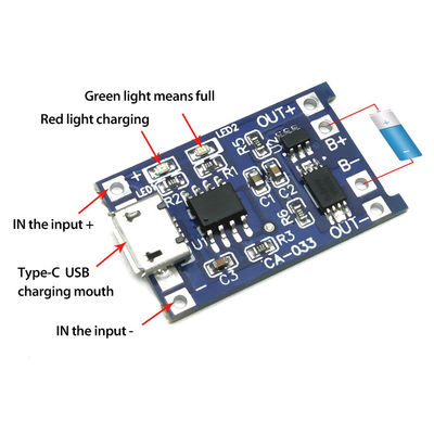 CA-033 Lithium Ion Battery Charging Module 1A 18650 TP4056 Dual Functions