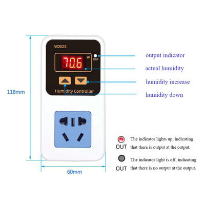 W2023 Wall-Mounted Intelligent Electronic Humidity Control Switch 110V-220V Digital Regulator