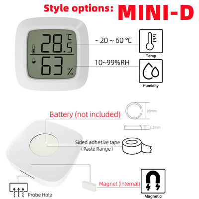 ABS Digital Thermometer Controller Temperature Humidity Gauge 4.3*4.3*1.2cm