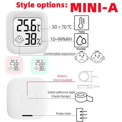 ABS Digital Thermometer Controller Temperature Humidity Gauge 4.3*4.3*1.2cm