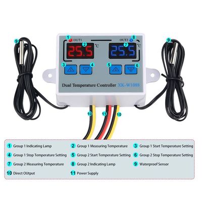 Dual LED Digital Thermometer Controller Electric Heating 220V