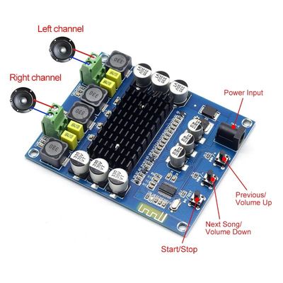 CA-3168B Wireless Digital Amplifier Board DC12-24V 2*50W Output Power TPA3116D2