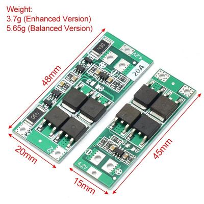 2S 20A 7.4V 8.4V 18650 Lithium Battery Protection Board Standard/Balance Diy Bms For 18650