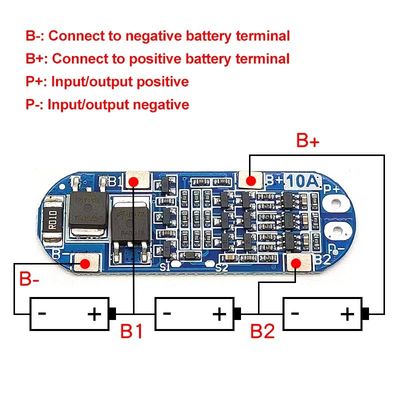 3S 10A Li-Ion Lithium Battery 18650 Charger BMS Battery Protection Board 11.1V 12.6V