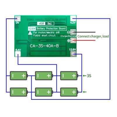 CA-3S-40A Li-Ion Lithium Battery PCB BMS Protection Board