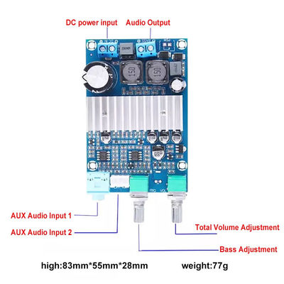 CA-3316A Digital Power Amplifier Board 100W Stereo Class D 12-24V BASS AMP TPA3116