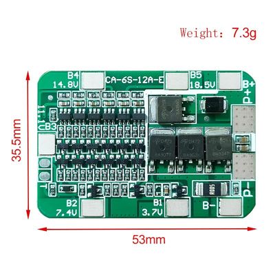 CA-6S-12A-E 24V PCB BMS Protection Board For 6 Pack 18650 Li Ion Lithium Battery Module