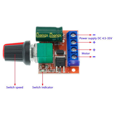 CA-105A Mini 5A Dc Motor Speed Controller Module Max 90W 3V-35V