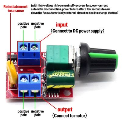 CA-105AS 35V 5A 90W PWM Motor Speed Controller Adjust Board Switch For LED Dimming