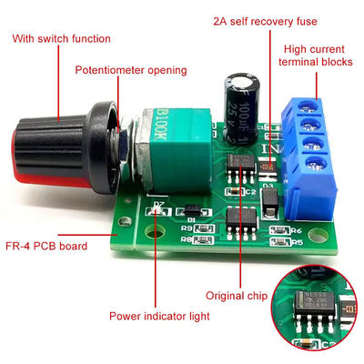 CA-102A PWM Motor Speed Controller 2A 30W 1.8V 3V 5V 6V 12V DC Motor Governor Speed Regulating