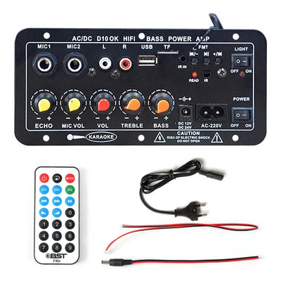 D10 BT Amplifier Audio Board with 200W Peak Power Bluetooth 5.0 and Dual Microphone Input for Karaoke