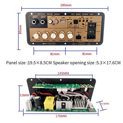 100W BT Mono Amplifier Board with 2.0 Channels for Home and Car Audio