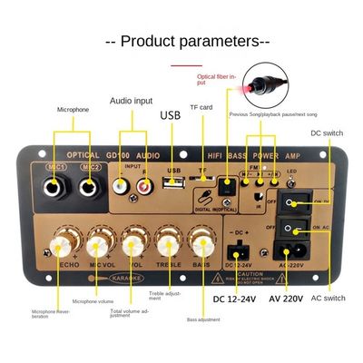 100W BT Mono Amplifier Board with 2.0 Channels for Home and Car Audio