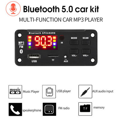 2*25W 50W Car Audio USB TF FM Radio Bluetooth MP3 Amplifier Module with 5.0 Channels