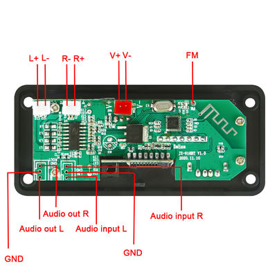 2*25W 50W Car Audio USB TF FM Radio Bluetooth MP3 Amplifier Module with 5.0 Channels