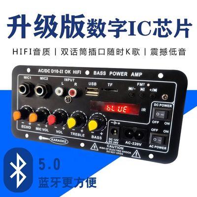 Amplifier Board Audio Module 40W Bluetooth 5.0 Dual Microphone Input for Subwoofer and Car Audio