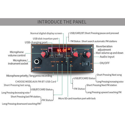 2x10W Bluetooth 5.0 Stereo Motherboard with MP3 Decoder and FM Radio Function