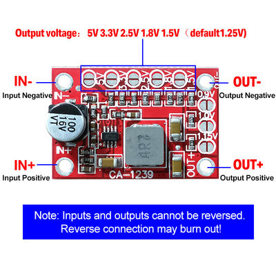 Step Down Power Module CA-1239 Adjustable Buck Converter 5-15V Input 1.25V/1.5V/1.8V/2.5V/3.3V/5V Output