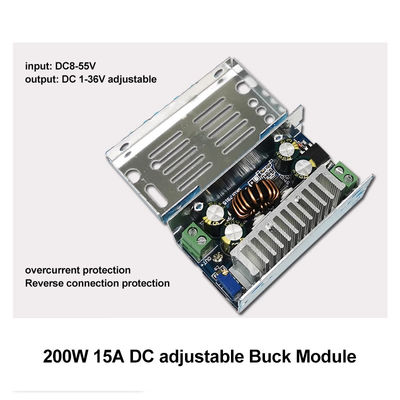 200W DC-DC Buck Module 15A Step-Down Converter 8-55V to 1-36V with Standard Mounting
