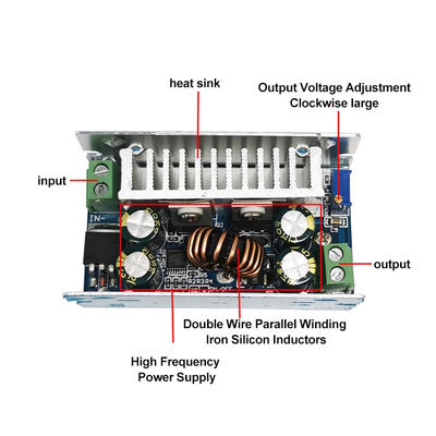 200W DC-DC Buck Module 15A Step-Down Converter 8-55V to 1-36V with Standard Mounting