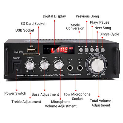 2 Channels 2.0 LCD Display 300W 300W Digital HIFI Audio Stereo Power Amplifier for Sound