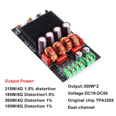 300W Dual Channel 2.0 Digital Amplifier Board for HIFI Receivers and Amplifiers Module