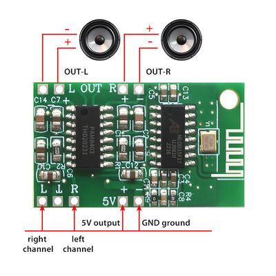 5V Digital Audio Power Amplifier Class D Stereo Module Bluetooth 5.0 and PAM8403 Chipset