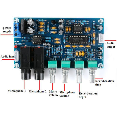 12V Dual AC12V PT2399 Digital Microphone Amplifier Board Karaoke Reverberation Module
