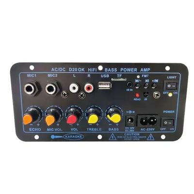 D20 60-200W BT Amplifier Board Car Stereo Amplificador Subwoofer USB FM Radio TF Player Dual Microphone