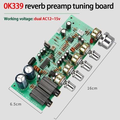 OK339 Series Low Noise Amplifier Board with Reverb for Dual AC12-15v Power Amplifier Preamp