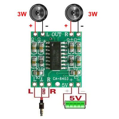 PAM8403 Amplifier Audio Module 2*3W Power 5V Standard Voltage Ultra-Small Class D Power Amplifier Board