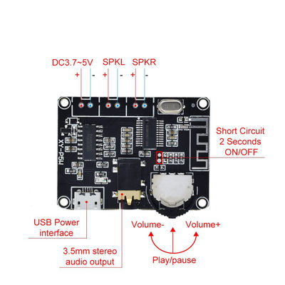 PAM8406 BT 5.0 DIY Kit Linear Audio Power Amplifier Board DC3.7-5V Stereo Audio XY-P5W